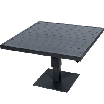 Table D´extérieur En Aluminium Anthracite Réglable En Hauteur 101x101x45/98cm
