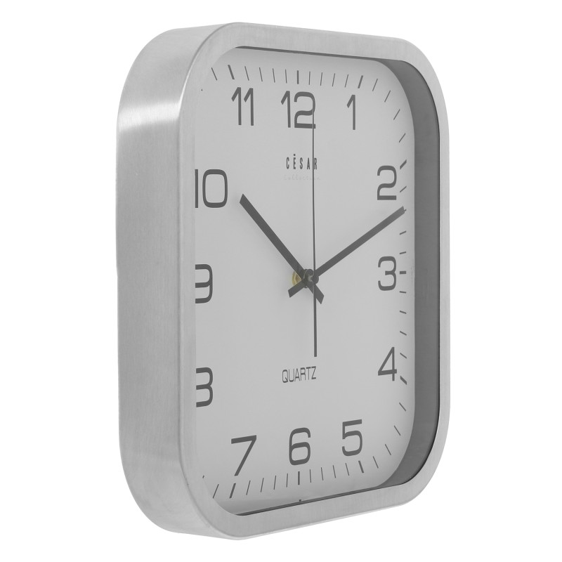 Aluminum Wall Clock 30x30cm Continuous Second Hand Movement 30x30x4 5cm pila 1xaa no Incl Exclusivas Camacho S.L