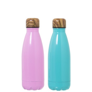 Botella Termo 350 Ml Acero Inox+90948, Verde/rosa Surt. Ø7x22cm