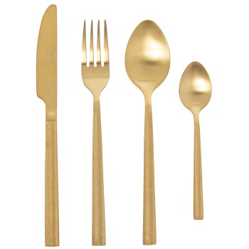 Set 24 Cubiertos Acero Inoxidable Dorado Mate (alba) Apto Para Lavavajillas