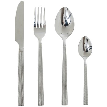Set 24 Cubiertos Acero Inoxidable Plata Brillo (alba) Apto Para Lavavajillas