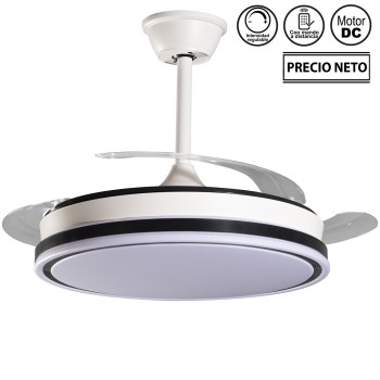 Ventilatore Da Soffitto Con Luce Luminous, 3 Pale Pieghevoli_ø106x36-53cm Lampada:ø45cm