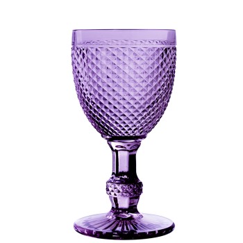 Copa Cristal Violeta 270ml Deco. Diamante Ø8,5x16,5cm, Apto Lavavajilla