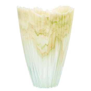 Jarrón Cristal 30cm Crema Ø21x30cm Base:ø9cm