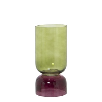 Jarrón Cristal Verde/violeta Ø12x25cm