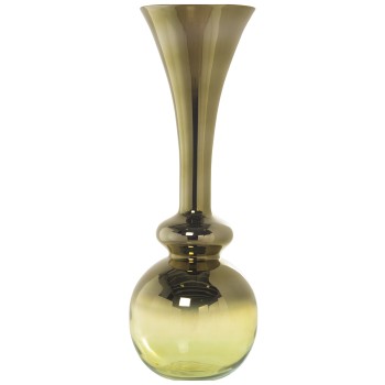 Jarrón Cristal 73cm Transparente/verde 23x12x73cm