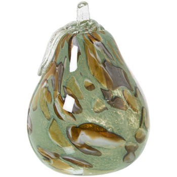 Figura Pera Cristal Verde Tierra Ø11x17cm