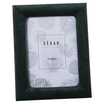 Green Velvet Photo Frame - 15x20cm- Ext:18x23x2,5cm