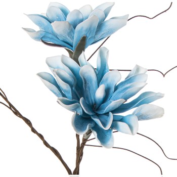 Branches With 2 Blue Flowers - 95cm - Eva Rubber + Paper _95cm