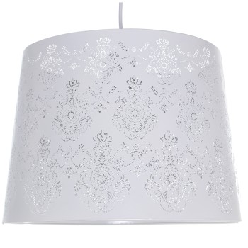 Lampada A Sospensione In Metallo - Bianco - 1xe27. Max.60w Non Incluso- Ø35x25cm, Cable:85cm