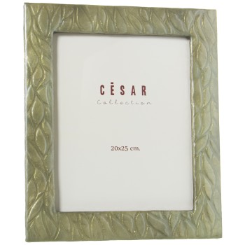 Green Mother Of Pearl Photo Frame Embossed Leaves - 20x25cm-