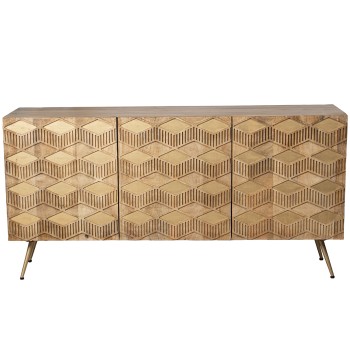 Mango Wooden Sideboard W/3 Doors 160x40x80cm