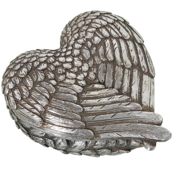 Boîte À Bijoux En Résine Ailes - Argenté- 14x13x6,5cm