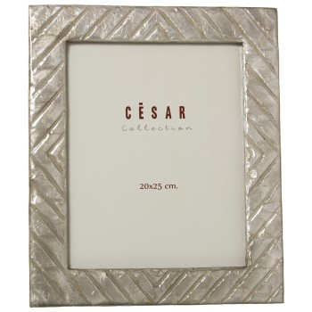 Cornice Portafoto In Madreperla Rombi - Bianco - 15x20cm- _ext:27x32x1cm