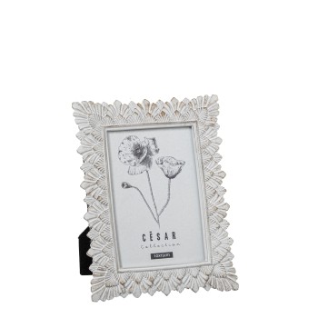 White Resin Photo Frame 10x15 Cm.