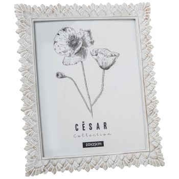 White Resin Photo Frame 20x25 Cm.