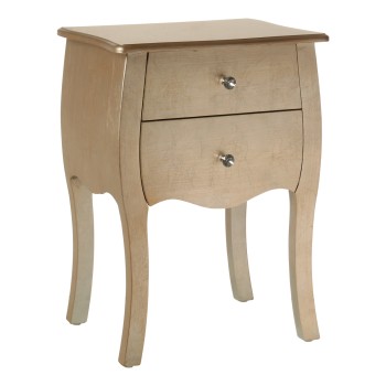 Table De Chevet En Bois Avec 2 Tiroirs - Champagne- _45x36x62cm, Madera: Abeto+dm