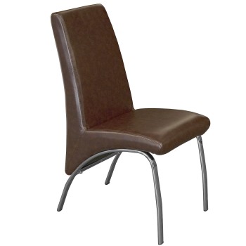 Dark Brown Metal/ Leatherette Chairs _42x40x95cm