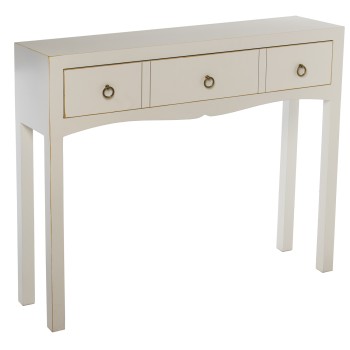 Mesa Entrada Madera+1 Cajón Blanca 94x24x78cm