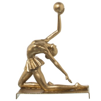 Statuette En Résine - Gymnastique Rythmique Balle - Doré- 18x9x23cm