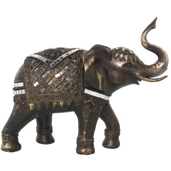 Golden Resin Elephant Figure- 27x11x23cm