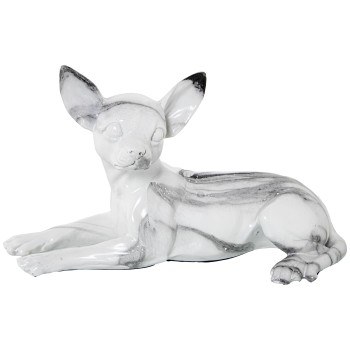 Figura Resina Perro Acabado Mármol 28x14x16cm