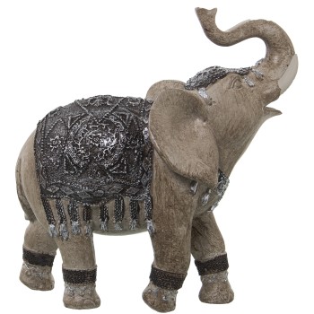 Statuette En Résine - Éléphant - Doré- 21x9x21cm