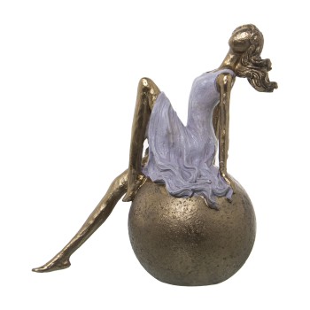 Figura Resina Muchacha Sentada En Bola 20x11x22cm