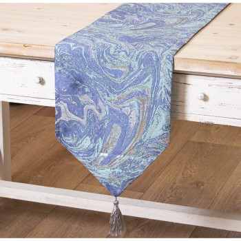 Blue Polyester Table Runner - 30x180cm- 30x180cm
