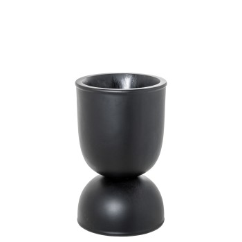 Cachepô De Cerâmica Preta _ø37x59cm