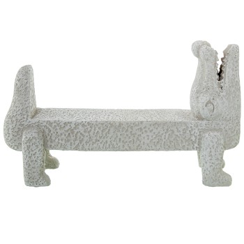 Figura Cerámica Blanca Cocodrilo 30x8x18cm