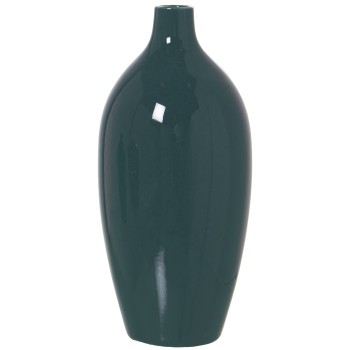 Vaso In Ceramica - Verde Scuro- Ø12x27cm