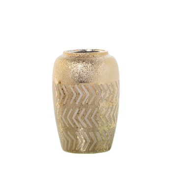 Vaso In Ceramica - Dorato- _ø13x20cm
