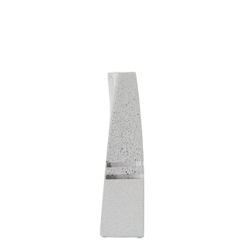 Jarrón Cerámica Plateado/blanco Ø9x35cm