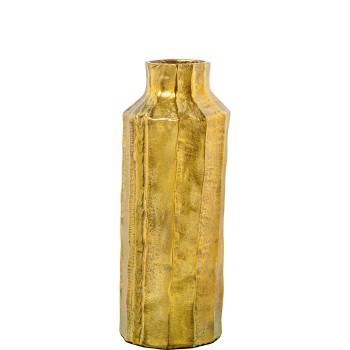 Vase Aluminium Or 14x13x36cm