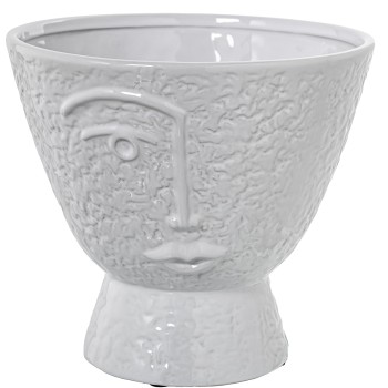 Vase En Céramique Blanche Ø22x20cm