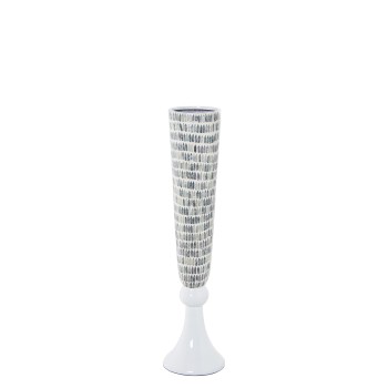 Mother-of-pearl/white Resine Vase_17x91cm