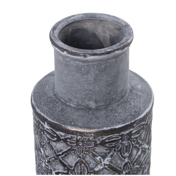 Jarrón Cerámica Gris Oscuro Ø13,5x33cm