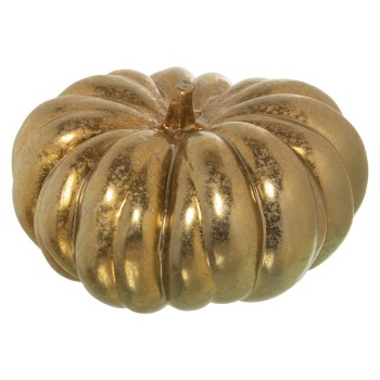 Figura Calabaza Cerámica Oro Ø35x18cm