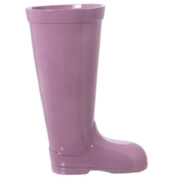 Portaombrelli In Ceramica Stivale Rosa 32x18x45cm