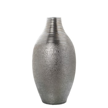 Jarrón Cerámica 50cm Plateado Ø25x50cm