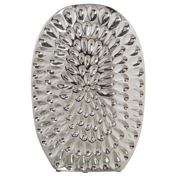Jarrón Cerámica 40cm Plateado 27x11x40cm