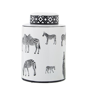 Ceramic Ginger Jar Zebras- Ø18x27cm