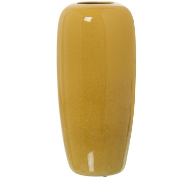 Vase Ceramique Jaune Brillant_ø15x34cm
