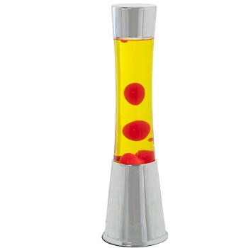 Lámpara Lava Metal Brillo Líquido Rosa/amarillo +bombilla Re Ø11x39cm Cable Negro:150cm