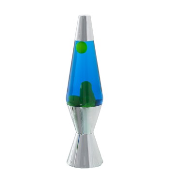 Lámpara Lava Metal Brillo Líquido Verde/azul +bombilla Repue Ø9x37cm Cable Negro:150cm