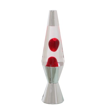 Lámpara Lava Metal Brillo Líquido Transp./rojo +bombilla Rep Ø9x37cm Cable Negro:150cm
