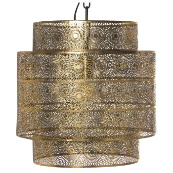 Lámpara De Techo Metal Dorada, 1xe27, Max.60w Ø39x39cm, Cable:95cm