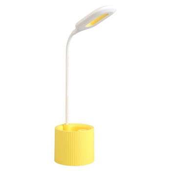 Lampe De Table Rechargeable Usb, Jaune 10x10x41cm, Abs+silicone