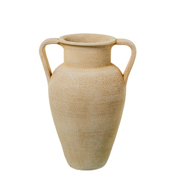 Jarrón Cerámica C/asas 40cm Beig Arena Ø28x40cm